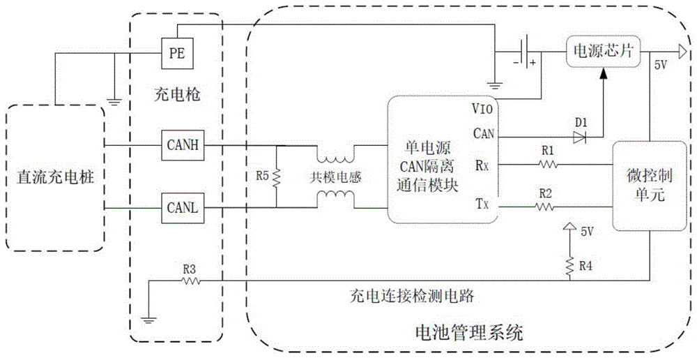 CAN隔离通信的充电唤醒电路的制作方法