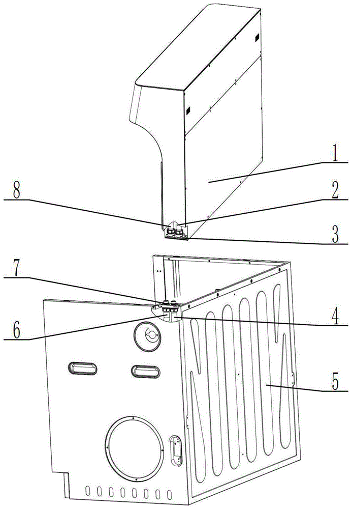 集成灶头部与主机的米气连接结构的制作方法