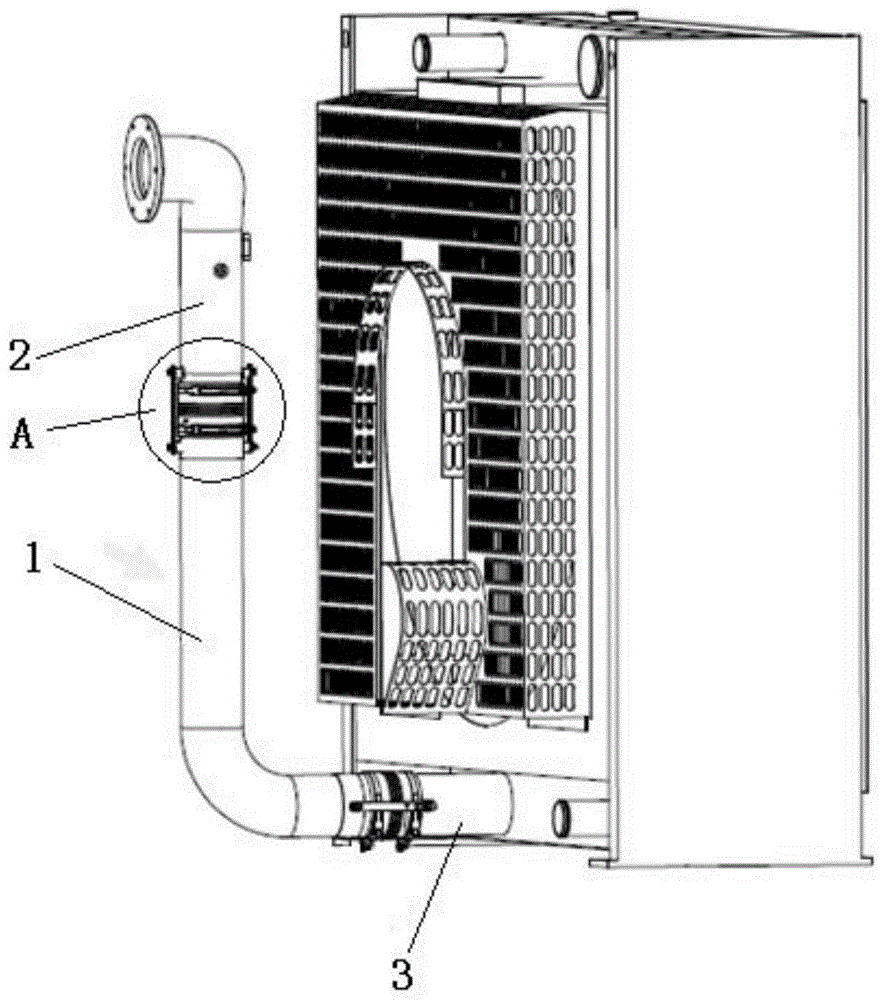 一种发动机中冷器出气管连接结构的制作方法