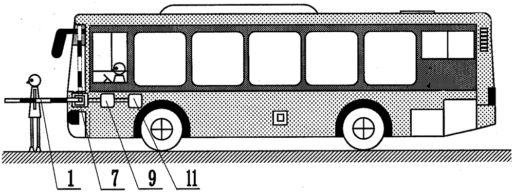 一种在公交车前端安装的摆动栏杆装置的制作方法