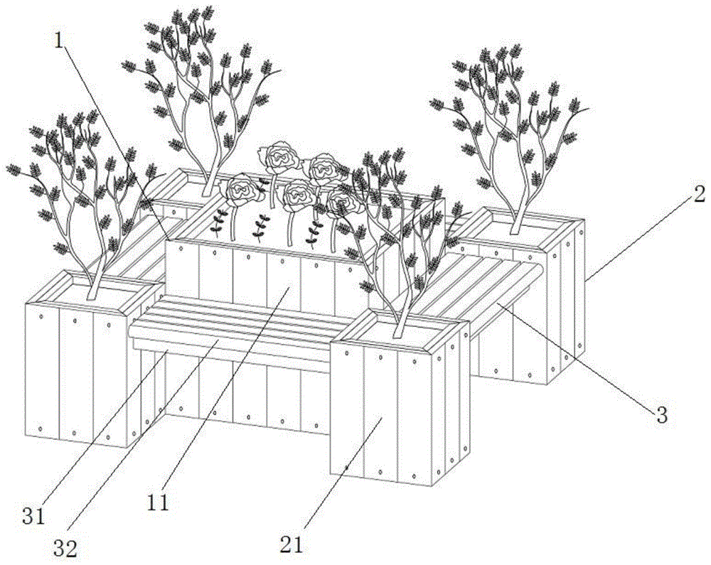 一种尾矿木塑复合结构的花箱长椅的制作方法