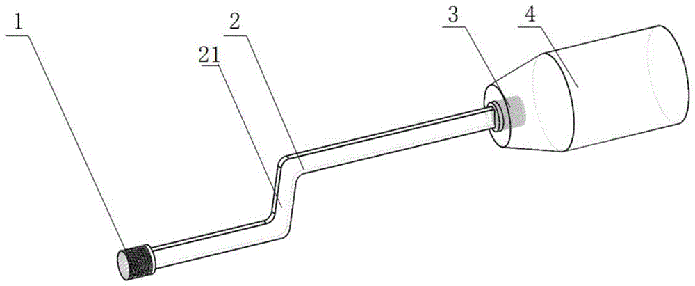 一种用于分体式单边螺栓紧固件的弯折长条形安装工具