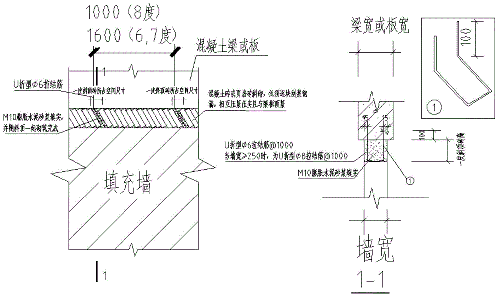 一种用于填充墙墙顶与梁或板拉结的植筋锚固方法与流程