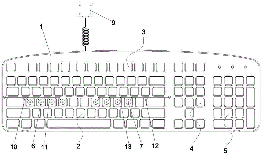 一种基于双极导联的电脑键盘的制作方法
