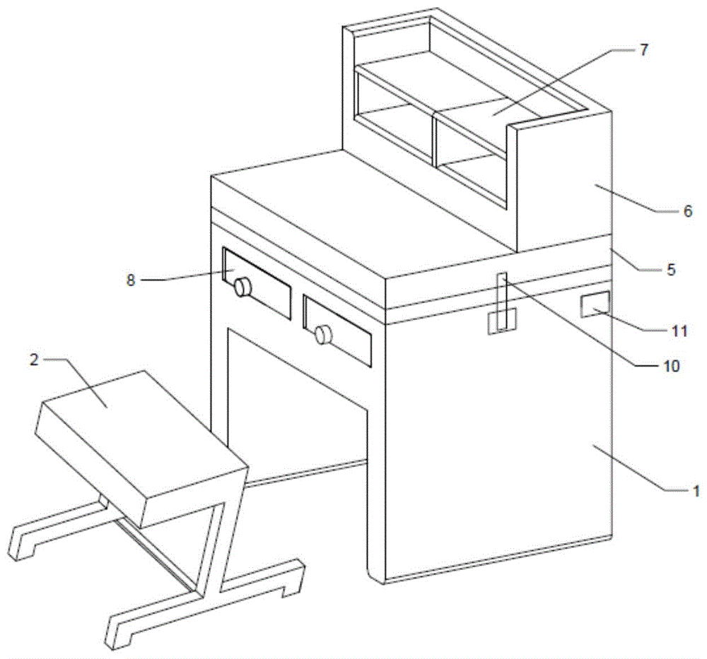 一种自带凳子的可调式桌子的制作方法