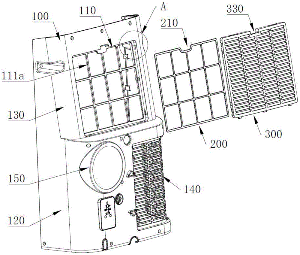 一种移动空调用上过滤网安装结构的制作方法