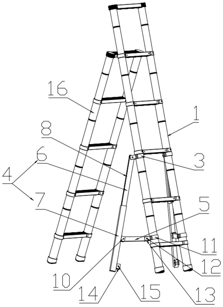 一种梯子的斜撑结构的制作方法