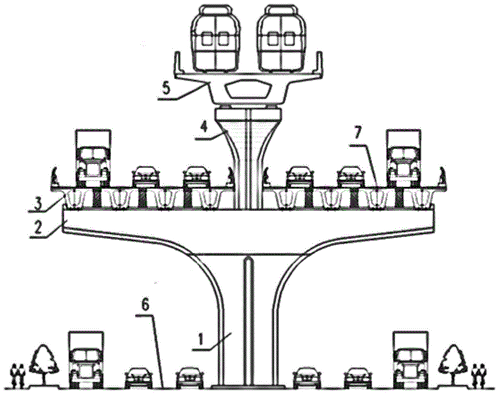 一种公轨合建立体交通桥梁结构的制作方法