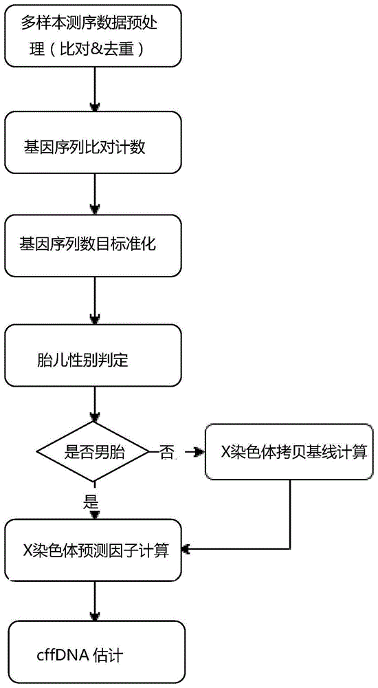 一种基于X染色体的男胎cffDNA含量计算方法与流程