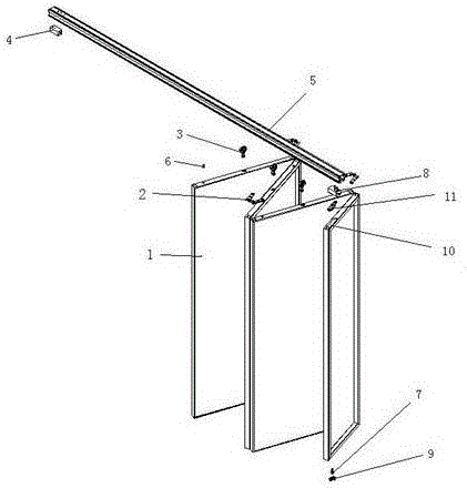 一种平衡性好噪音小吊顶部分隐藏方便的E系折叠门的制作方法
