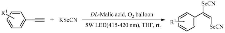 一种(E)-1,2-二硒氰基烯烃化合物的光催化合成方法