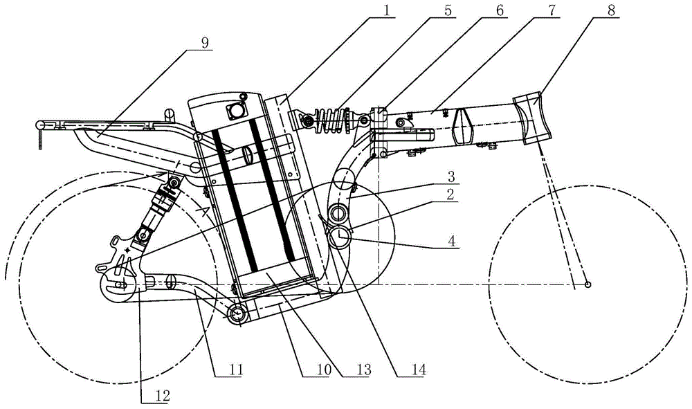 一种三减震电动车车架结构的制作方法