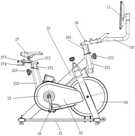 具有屏幕旋转支架的动感单车的制作方法
