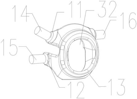 一种小型汽油机涡轮增压器中间体结构的制作方法