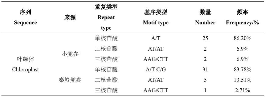 党参属物种cpSSR分子标记及其应用