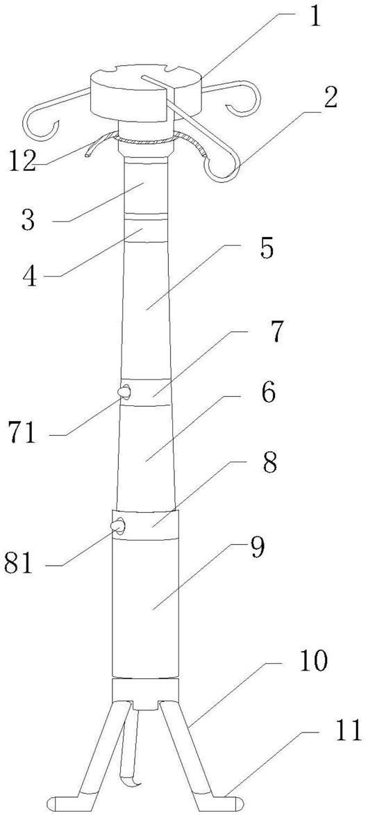 一种野战用便携式输液支撑架
