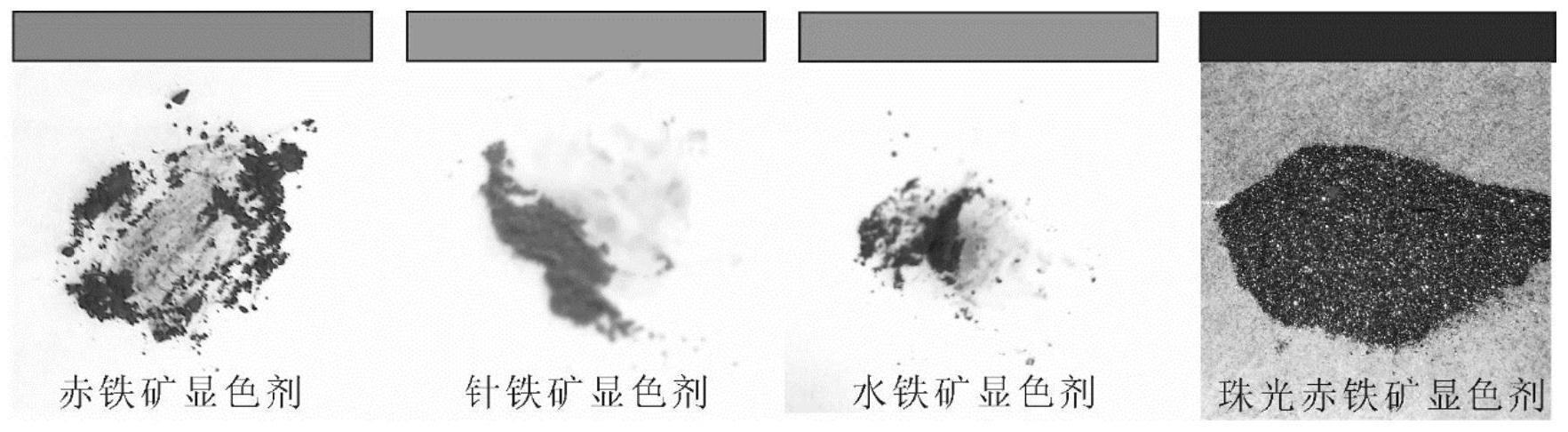 一种微纳米铁氧化物矿物显色剂及其制备方法和应用