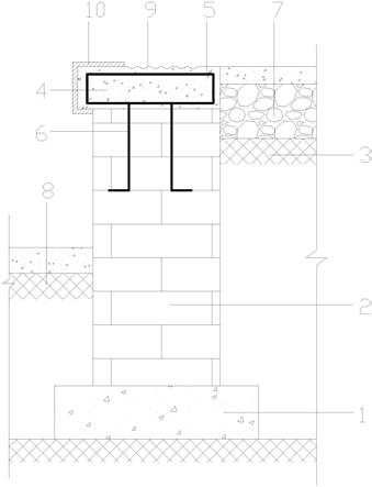 一种装卸车平台砖砌挡墙连接节点结构的制作方法