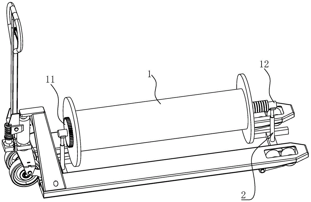 一种穿综机纱线轴的支撑装置的制作方法
