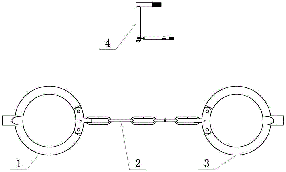 一种旋转解锁式脚铐的制作方法