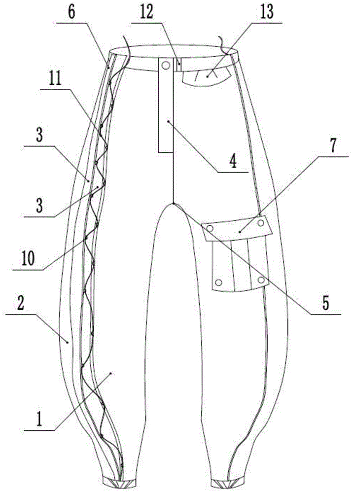 一种针对截瘫患者或需要长期使用轮椅者的功能性裤