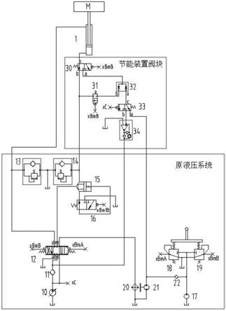 一种基于分流和增压技术的挖掘机动臂势能回收节能装置