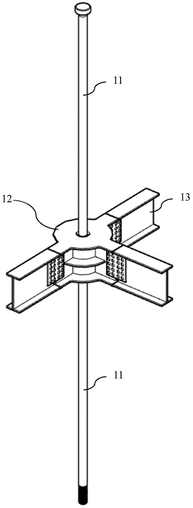 一种用于吊挂钢结构的穿梁节点及吊挂钢结构建筑的制作方法