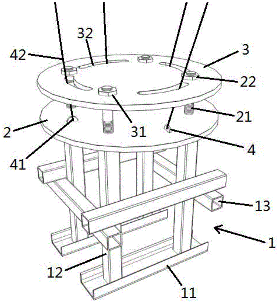 金属镂空造型树的底座结构的制作方法