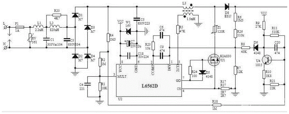 一种用于实现PFC输出电压随交流输入电压变化的电路的制作方法