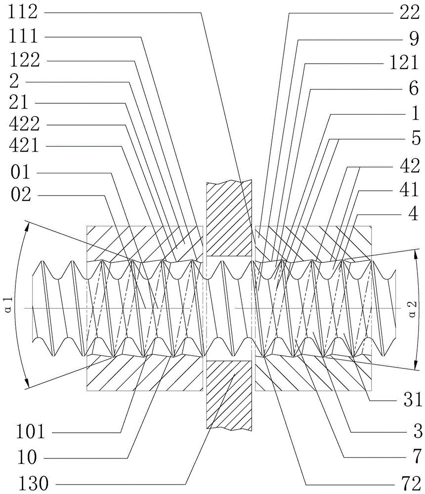 类哑铃状非对称双向锥形螺纹内螺纹与传统螺纹连接结构的制作方法