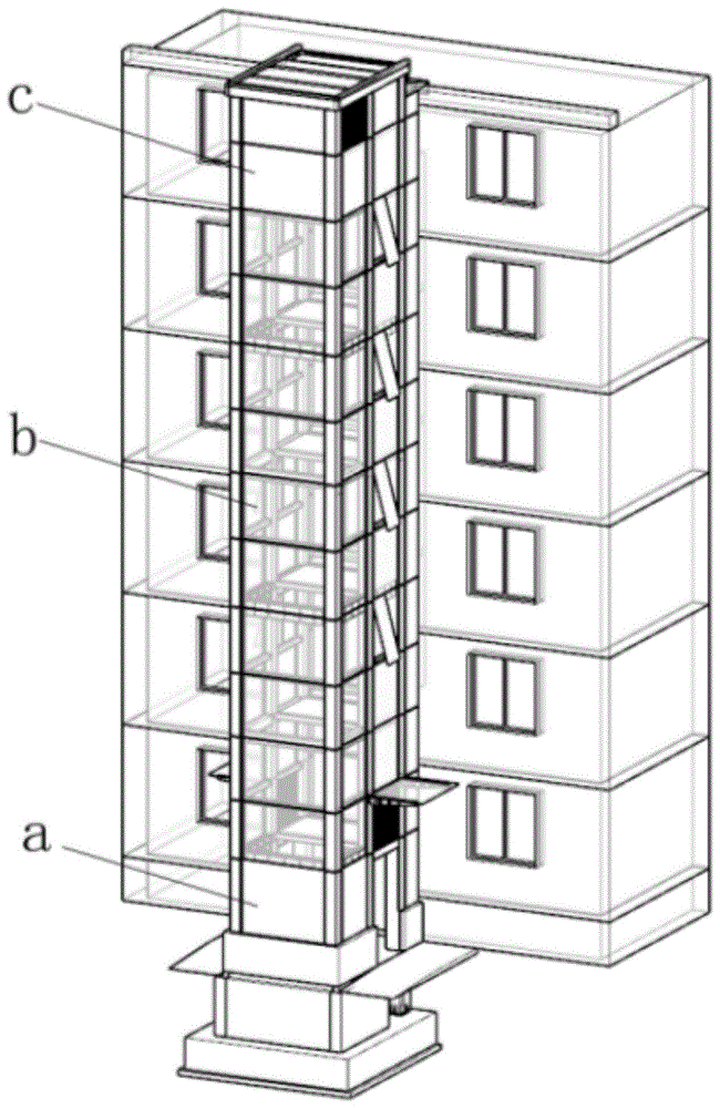 一种钢结构框架及模块化加装电梯的制作方法