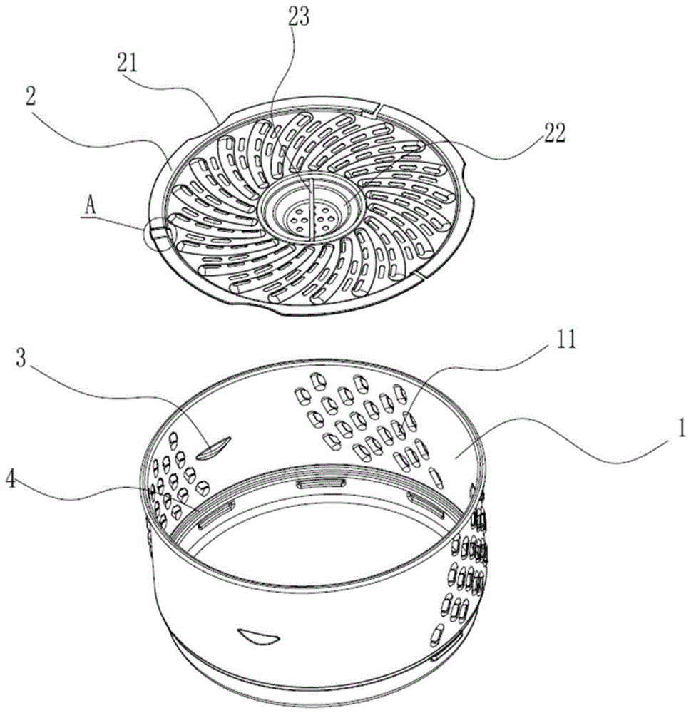 一种空气炸锅用单锅式炸篮结构的制作方法