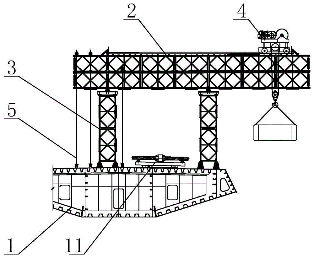 一种斜拉桥超重缆索起升的提升站装置的制作方法