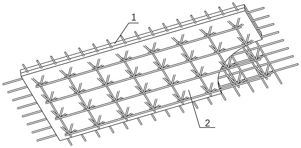 一种板底外露平板网架的混凝土双向叠合板