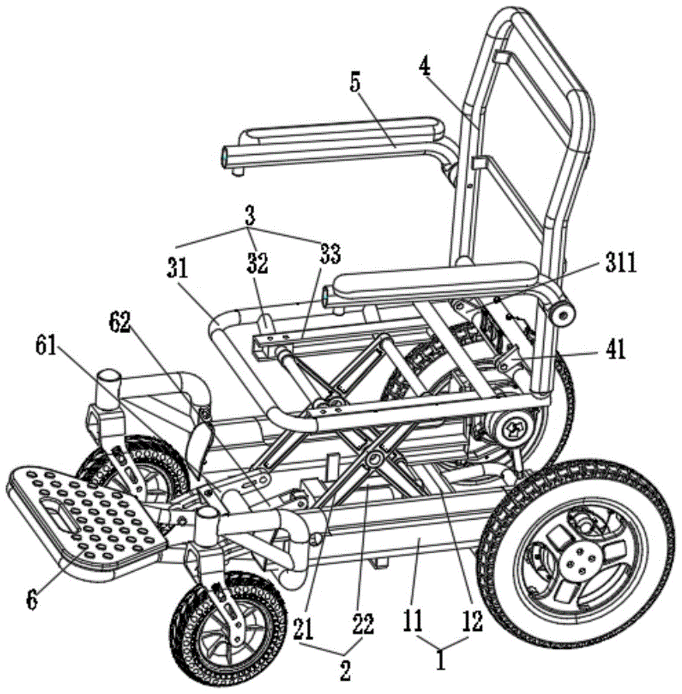 一种多连杆折叠式电动轮椅的制作方法