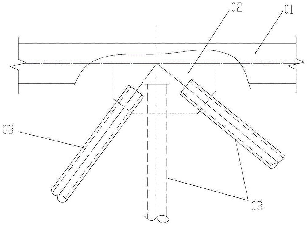 屋面弦杆与支撑钢管的节点连接结构的制作方法