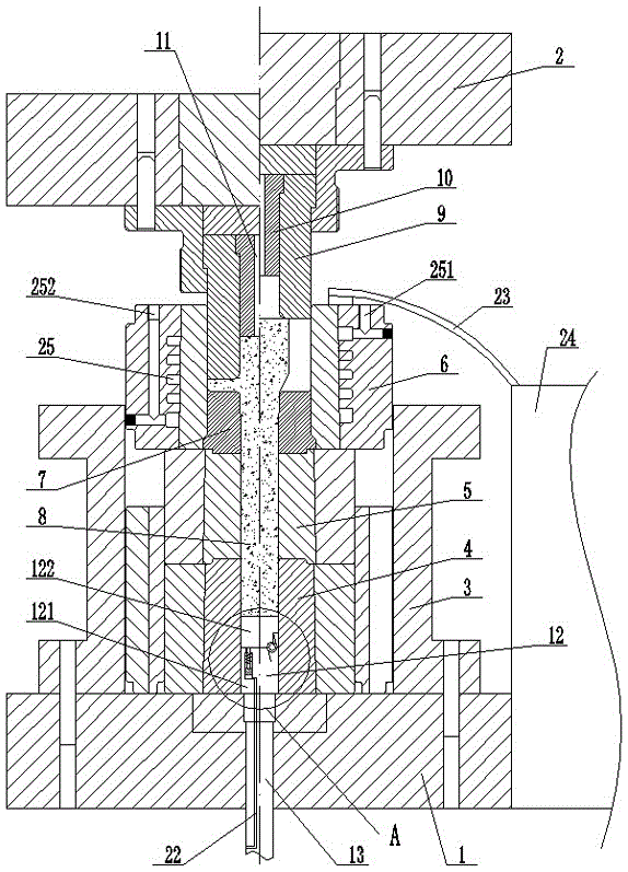 阶梯空心轴反挤模具结构的制作方法