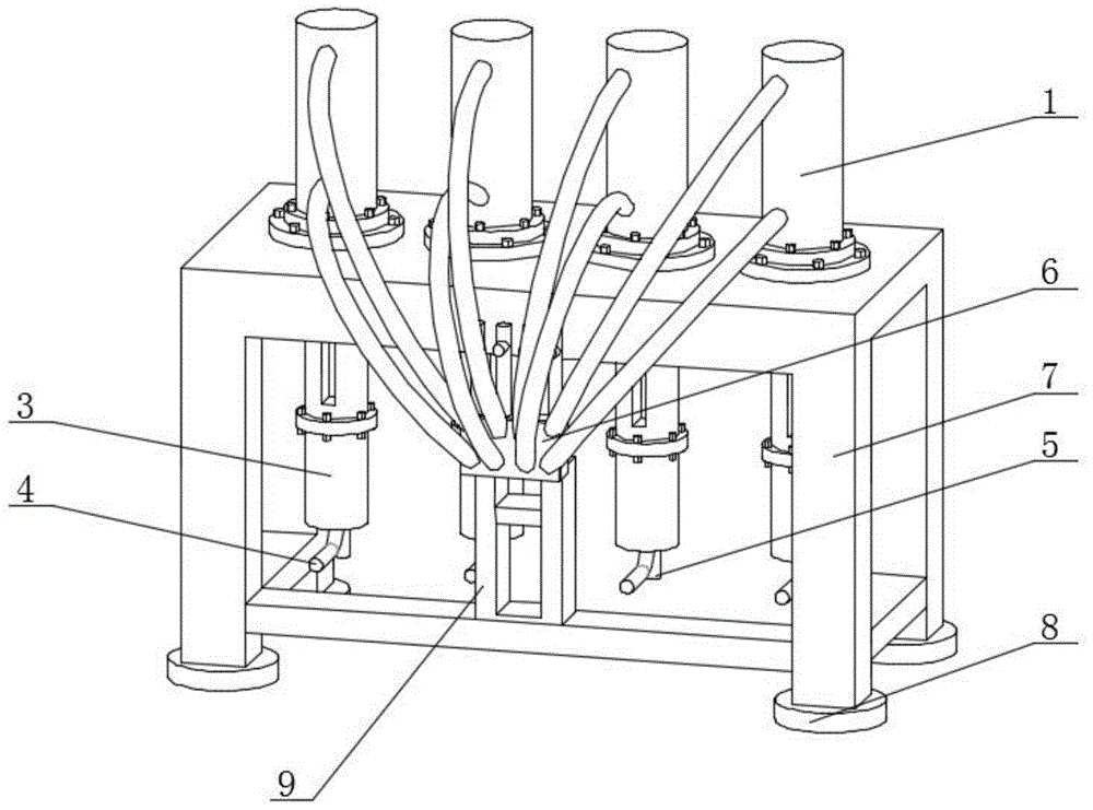 钢管试压设备四缸增压器的制作方法