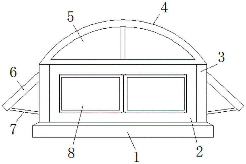 一种带有多角度采光结构的圆拱侧开窗的制作方法