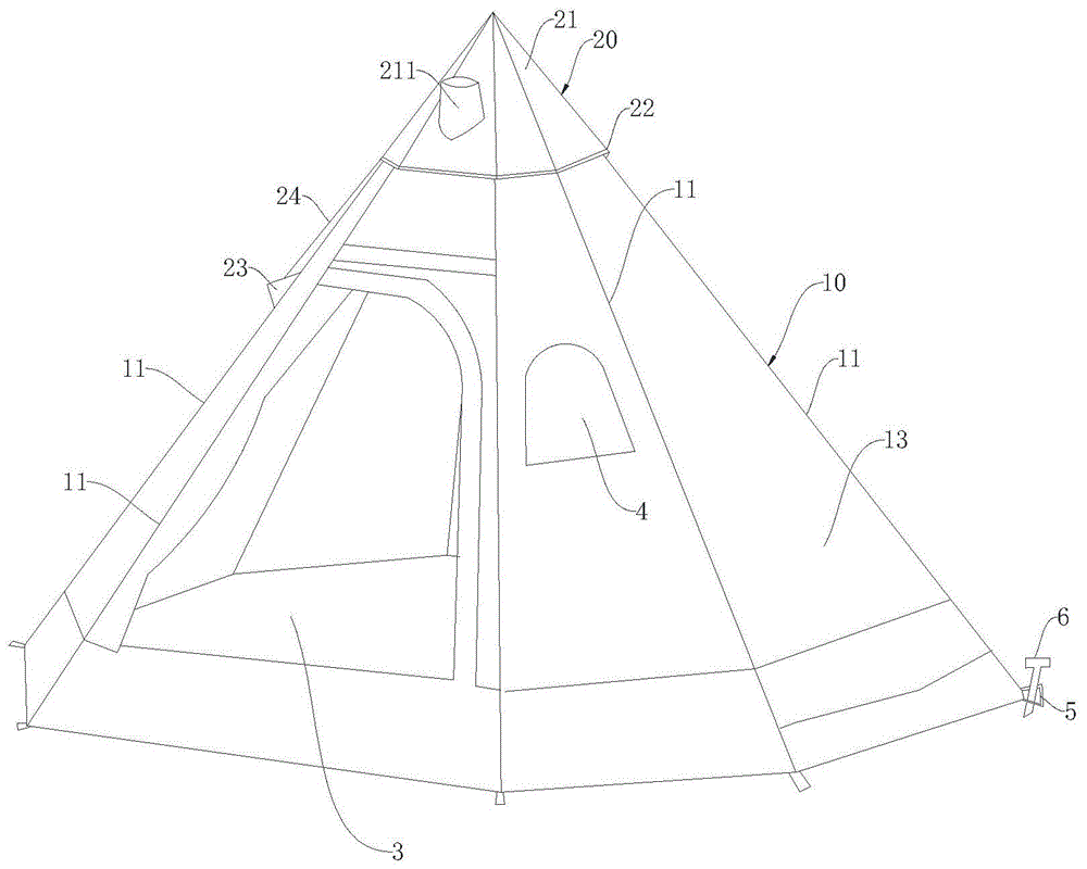 一种可调节式尖顶帐篷风帽的制作方法