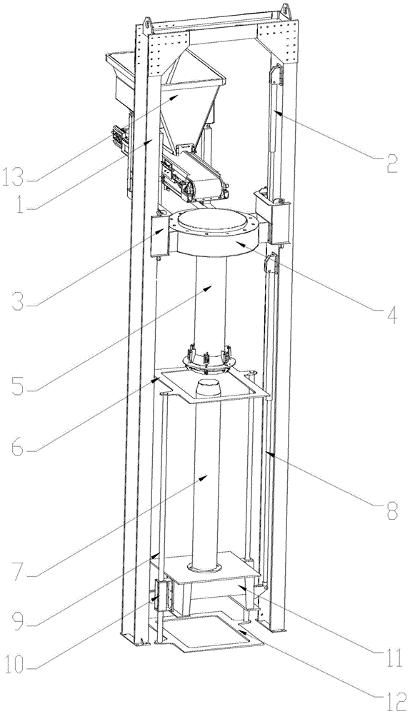一种双立柱可升降式升芯芯模制管机的制作方法