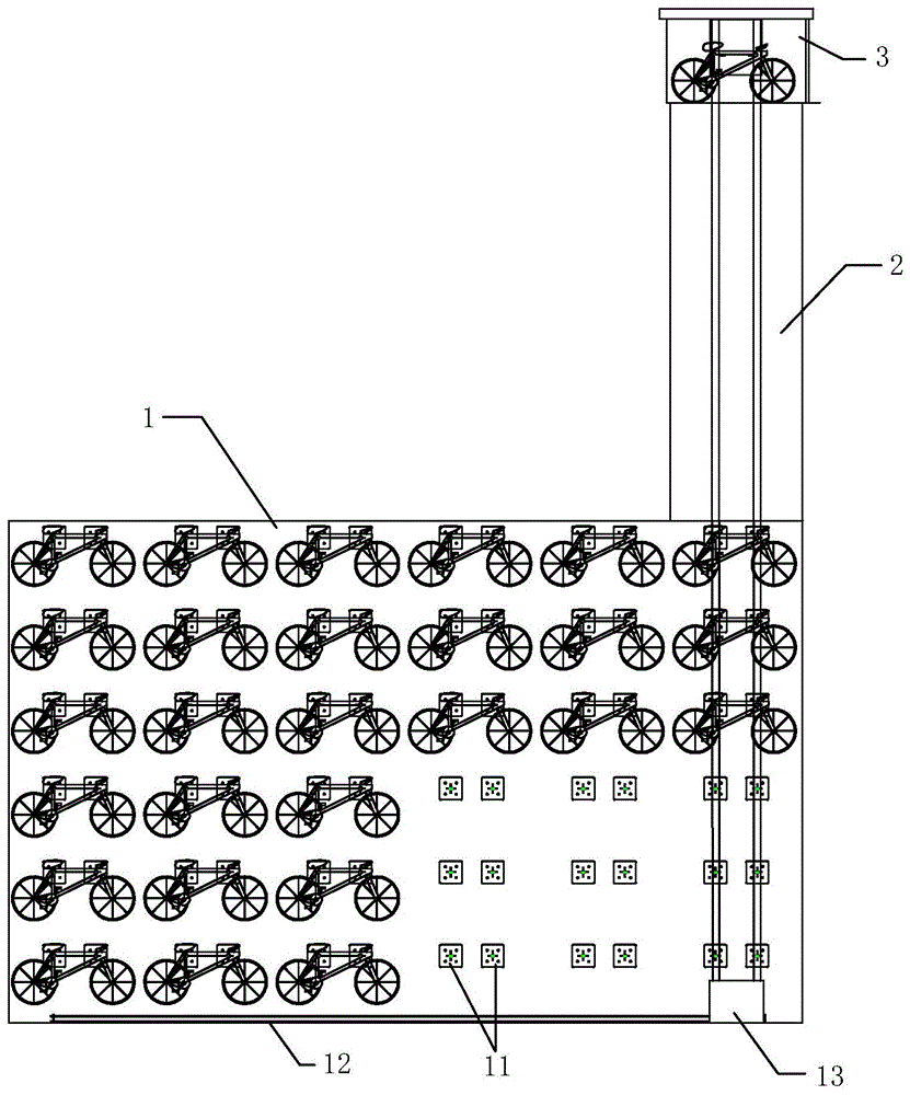 一种悬挂式地下智能自行车停车库