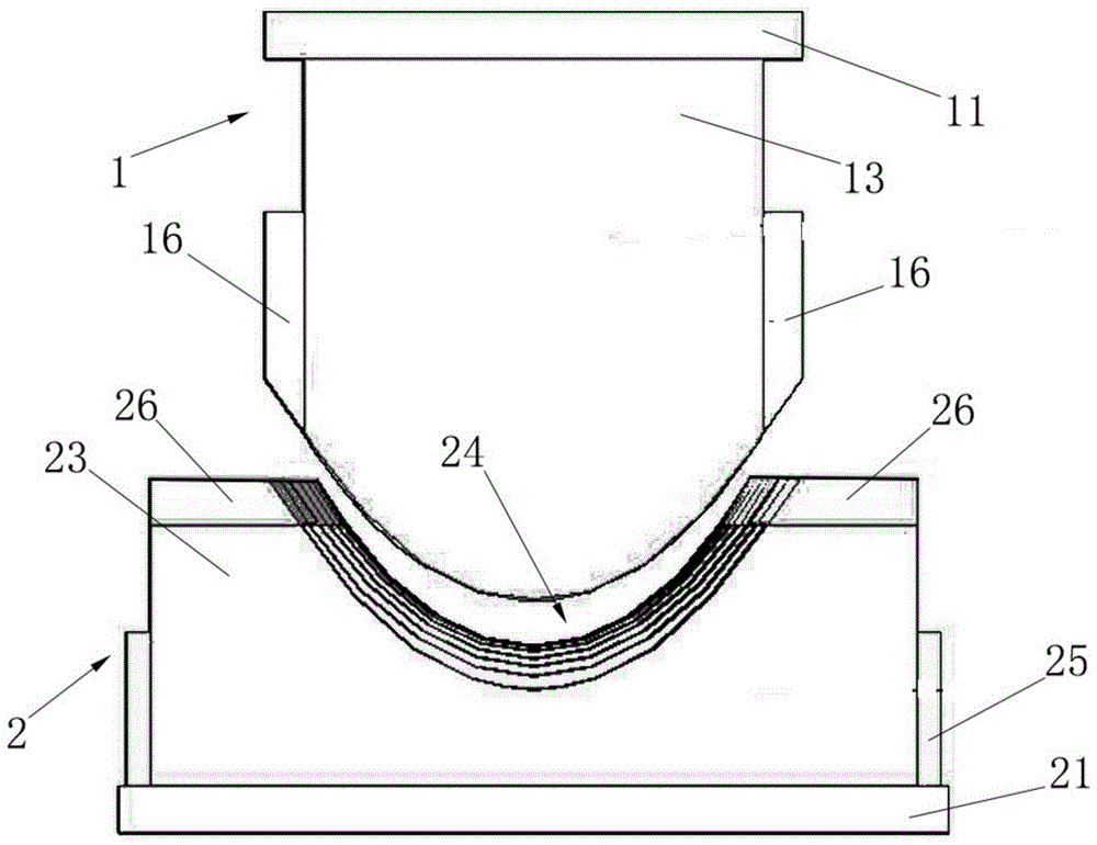 一种不同半轴尺寸椭圆曲面钢板结构的压制模具的制作方法