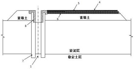 穿越淤泥层加固混凝土防渗墙槽孔结构体系及施工方法与流程