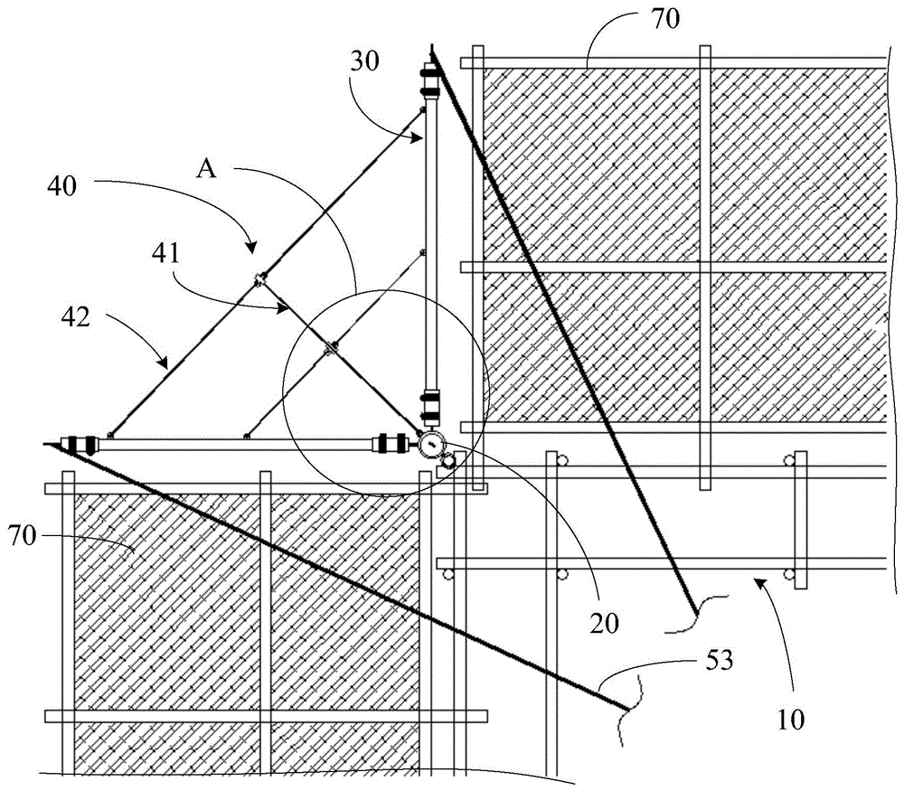 用于连接建筑结构阴阳角两侧的悬挑防护平台的架体系统的制作方法