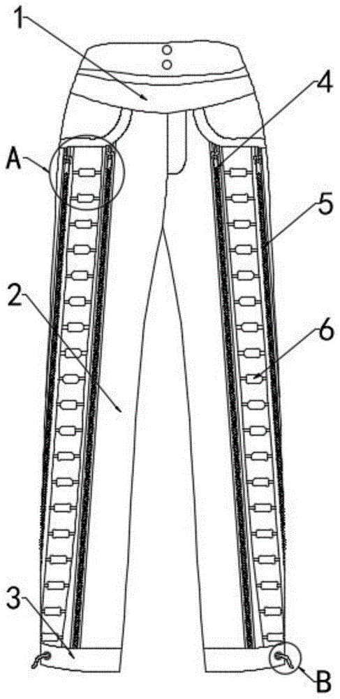 一种保暖透气可调裤子的制作方法