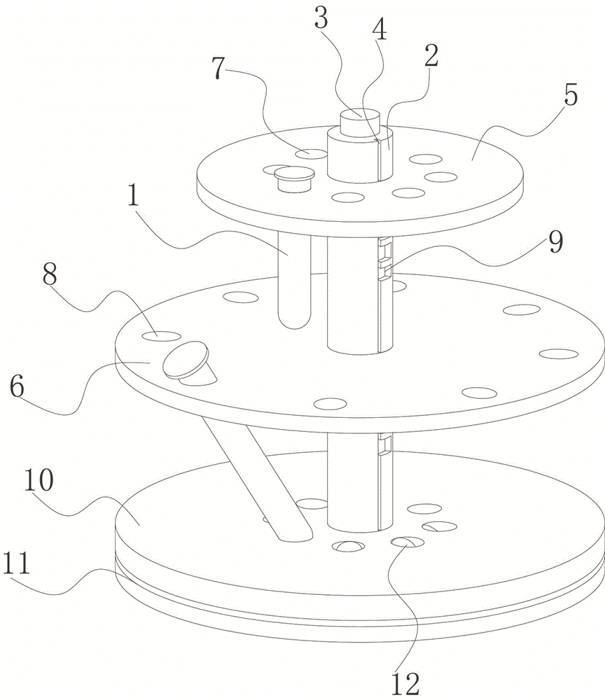 转盘式可调的检验科试管架的制作方法