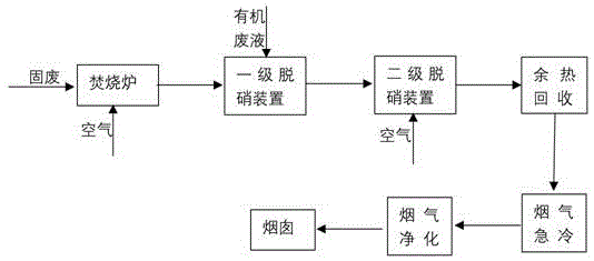 一种有机废液分级脱硝装置及其方法