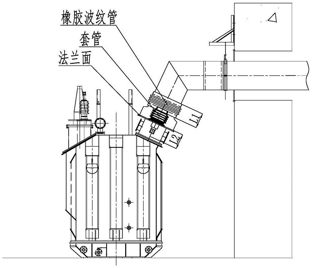 一种封闭母线与变压器连接结构及套管拆卸方法与流程