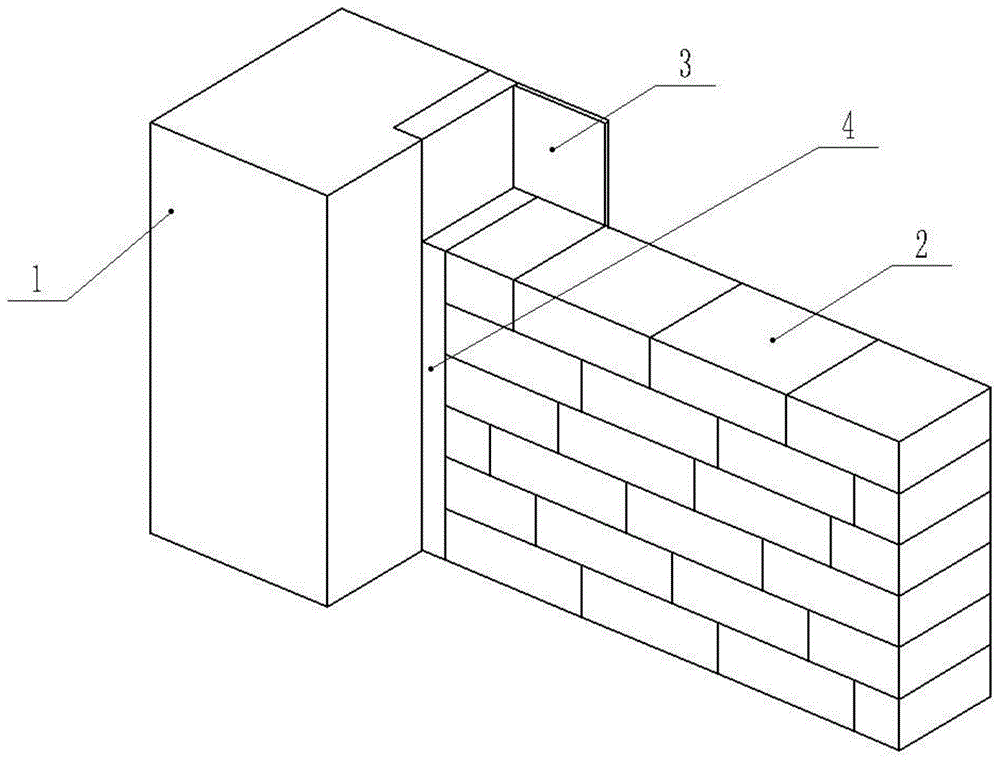 一种陶粒混凝土砌块砌体填充墙与混凝土主体结构的柔性连接装置
